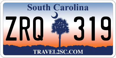 SC license plate ZRQ319
