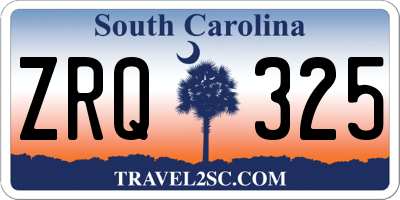 SC license plate ZRQ325