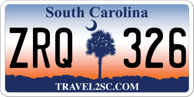 SC license plate ZRQ326