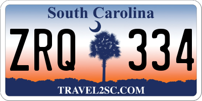 SC license plate ZRQ334