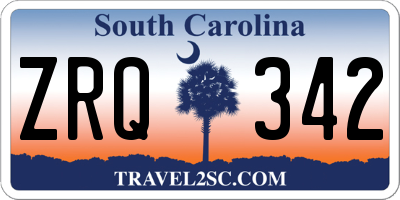SC license plate ZRQ342