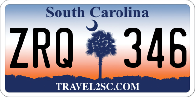 SC license plate ZRQ346