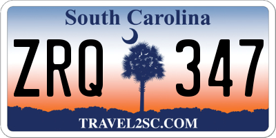 SC license plate ZRQ347