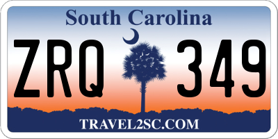 SC license plate ZRQ349