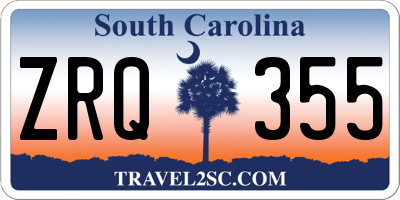 SC license plate ZRQ355