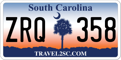 SC license plate ZRQ358