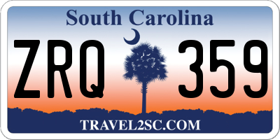 SC license plate ZRQ359
