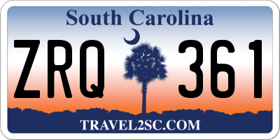 SC license plate ZRQ361