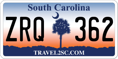 SC license plate ZRQ362