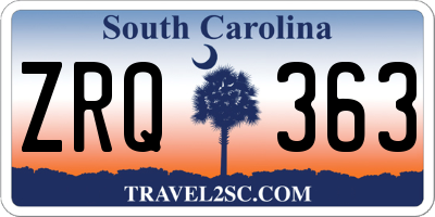 SC license plate ZRQ363