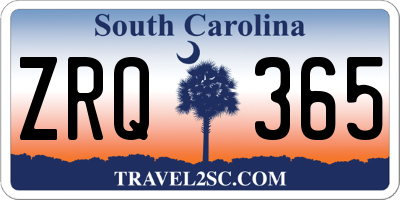 SC license plate ZRQ365