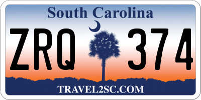 SC license plate ZRQ374