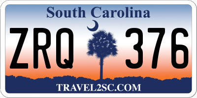 SC license plate ZRQ376