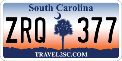 SC license plate ZRQ377