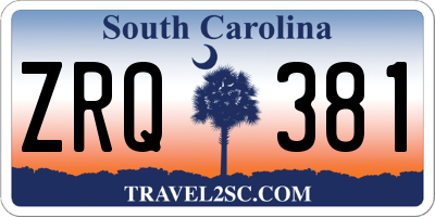 SC license plate ZRQ381