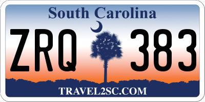 SC license plate ZRQ383