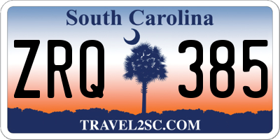 SC license plate ZRQ385