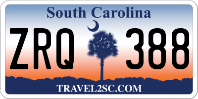 SC license plate ZRQ388