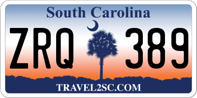 SC license plate ZRQ389