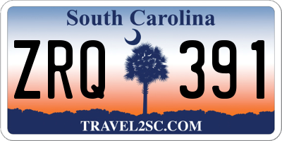 SC license plate ZRQ391