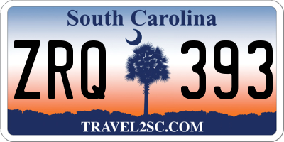 SC license plate ZRQ393