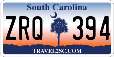 SC license plate ZRQ394