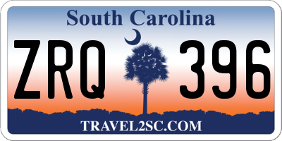SC license plate ZRQ396