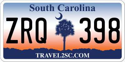 SC license plate ZRQ398
