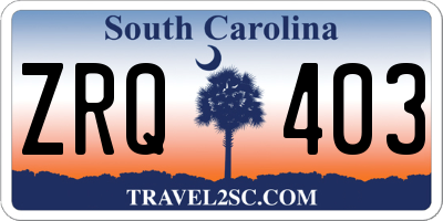 SC license plate ZRQ403