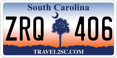 SC license plate ZRQ406