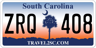 SC license plate ZRQ408
