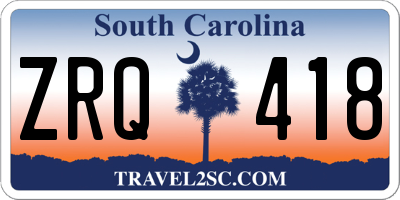 SC license plate ZRQ418