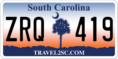 SC license plate ZRQ419