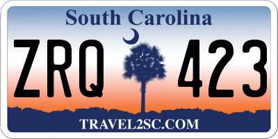 SC license plate ZRQ423