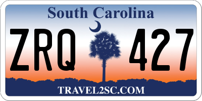 SC license plate ZRQ427