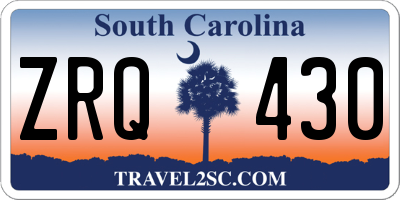 SC license plate ZRQ430