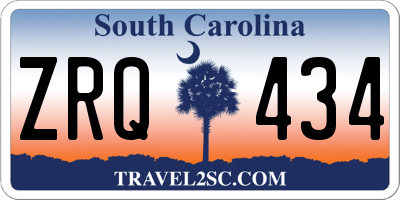 SC license plate ZRQ434