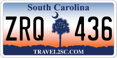 SC license plate ZRQ436