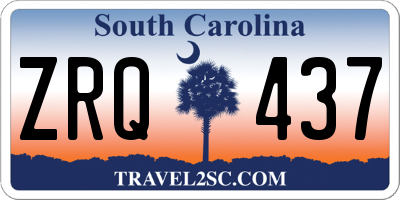 SC license plate ZRQ437
