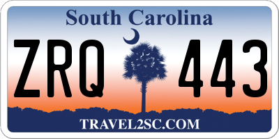SC license plate ZRQ443