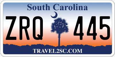 SC license plate ZRQ445
