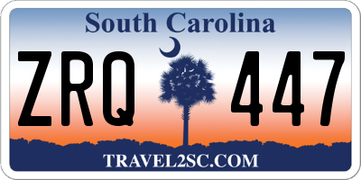 SC license plate ZRQ447