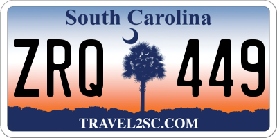 SC license plate ZRQ449