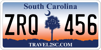 SC license plate ZRQ456