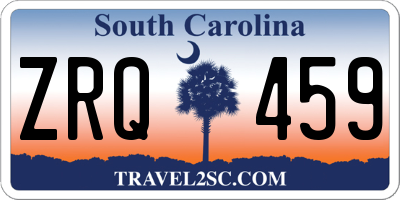 SC license plate ZRQ459