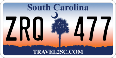 SC license plate ZRQ477