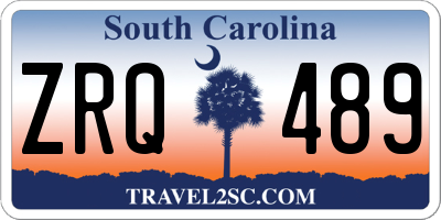 SC license plate ZRQ489