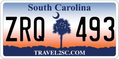 SC license plate ZRQ493