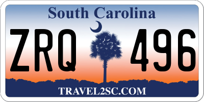 SC license plate ZRQ496