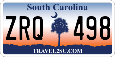 SC license plate ZRQ498